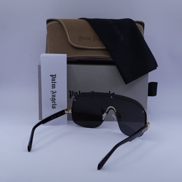Palm Angels PERI10I KING 1007 Shield Sunglasses - Black Gold/Grey - Picture 9 of 9